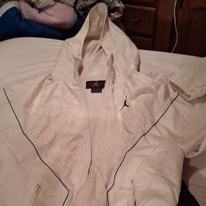Jordan Windbreaker in White with Black Details